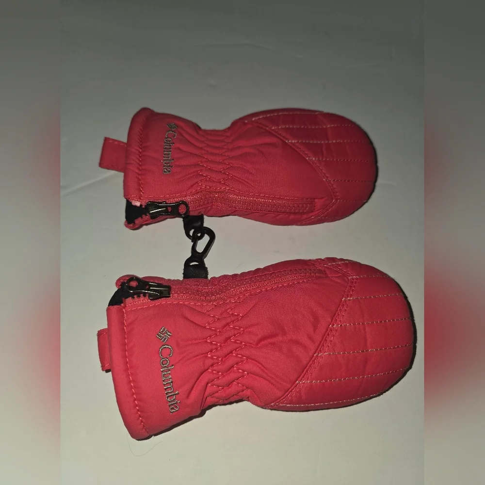 Columbia Pink Baby Infant Mittens  Winter Omni-Shield Insulated o/s